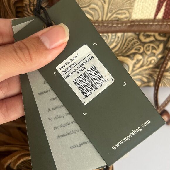 NWT Myra Bags Crosshair Canvas And Hairon Bag - Picture 3 of 5